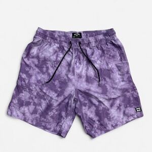 Billabong purple tie-dye swim shorts #surf #beachwear size medium